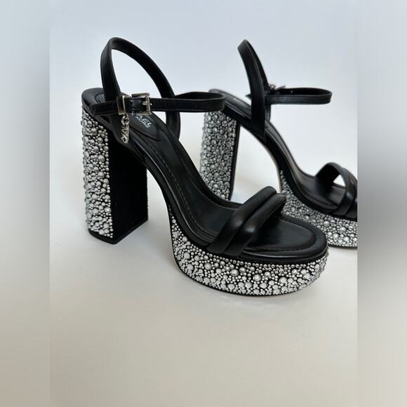 Michael kors Laci Embellished Leather Platform Sandal size 6 - Picture 3 of 16